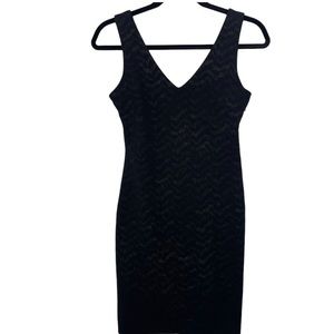 AQUA Bodycon black/gold dress S stretch